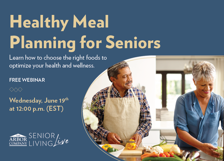 Healthy Meal Planning For Seniors Webinar Flyer