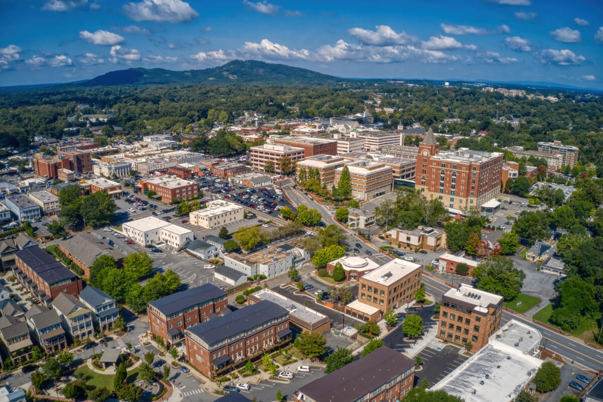 downtown Acworth aerial photo