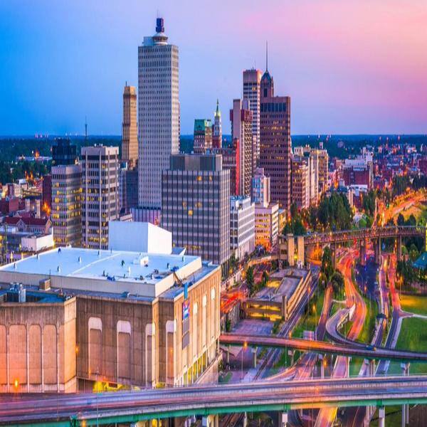 Downtown view of Memphis, TN